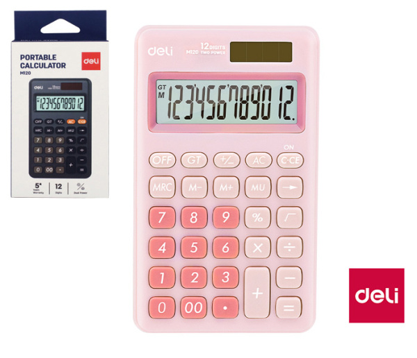 Kalkulačka kapesní DELI EM120 růžová DELI GROUP CO., LTD.