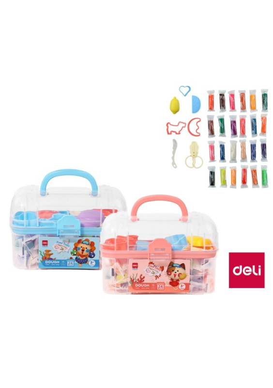 Plastelína měkká s vůní kufřík 24 barev DELI EY007 mix DELI GROUP CO., LTD.