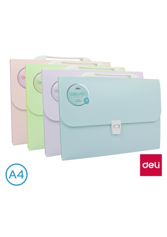 Aktovka spisová A4 13 přihrádek DELI EF613 pastel mix DELI