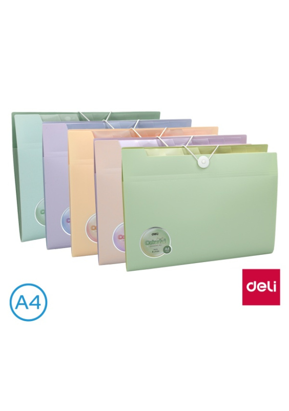 Desky na spisy A4 8 přihrádek DELI EF615 pastel mix DELI GROUP CO., LTD.