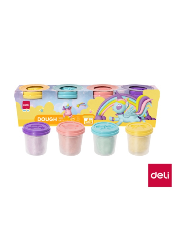 Plastelína měkká kelímek 4 x 113g PASTEL DELI EY003 DELI