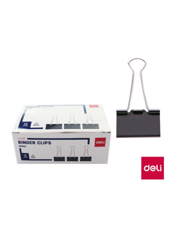 Binder clip 41mm, 12ks DELI EZ62 DELI