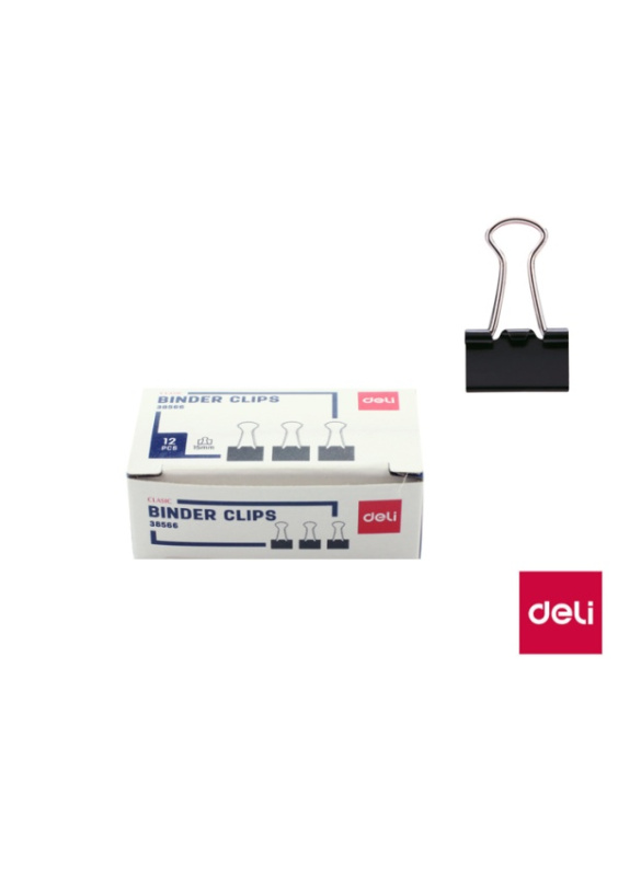 Binder clip 15mm, 12ks DELI EZ66 DELI
