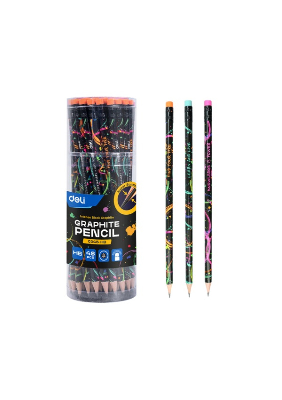 Tužka HB s gumou kulatá DELI EC045-HB mix DELI GROUP CO., LTD.