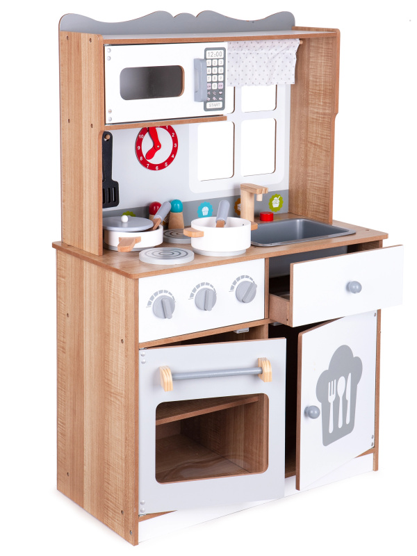 Dřevěná dětská kuchyňka s příslušenstvím Ecotoys
