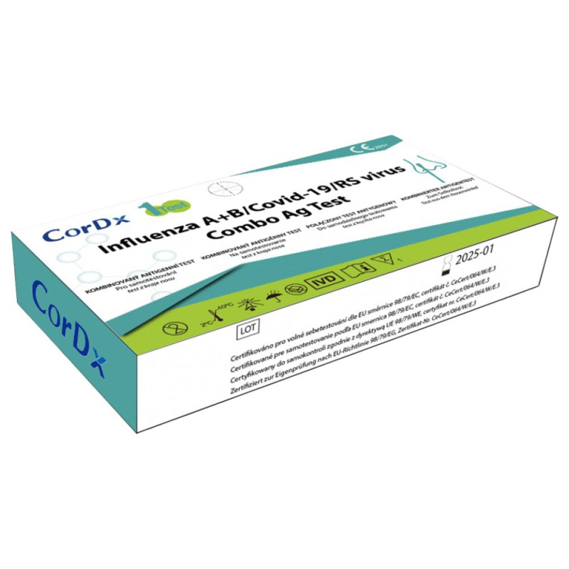 CorDx 4v1 test na Covid-19, chřipku A+B a RS virus 1 ks
