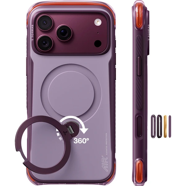 Torras Ostand Q3 Air Pro MagSafe kryt iPhone 18 Pro fialový