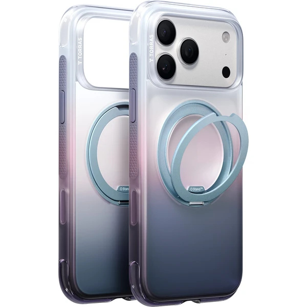 Torras Ostand O3 Air Gradient MagSafe kryt iPhone 18 Pro fialový/modrý