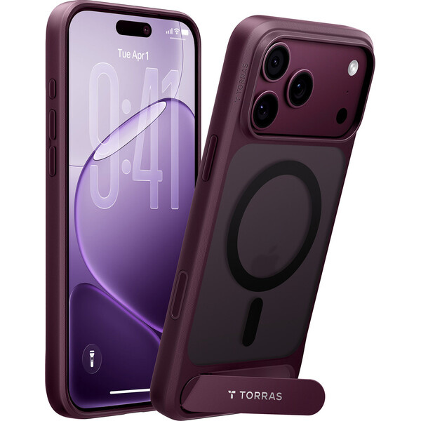Torras Ostand L1 MagSafe kryt iPhone 18 Pro Max fialový