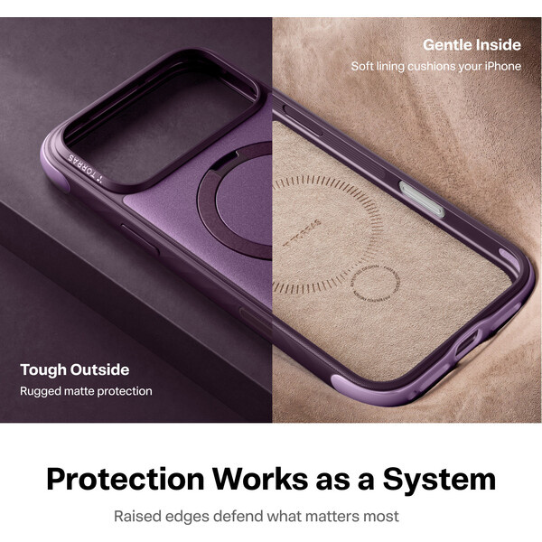 Torras Ostand Q3 Rugg MagSafe kryt iPhone 18 Pro Max fialový