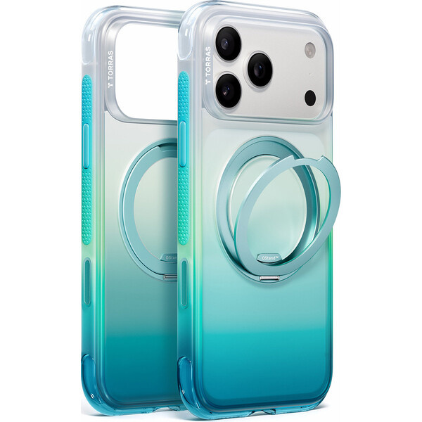 Torras Ostand O3 Air Gradient MagSafe kryt iPhone 18 Pro Max modrý/zelený