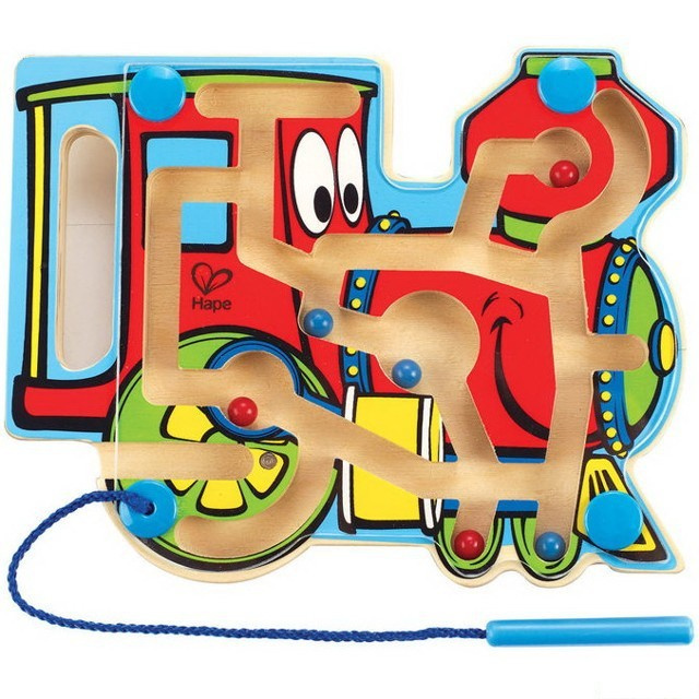 Hape Mašinka bludiště s magnetickou hůlkou a korálky