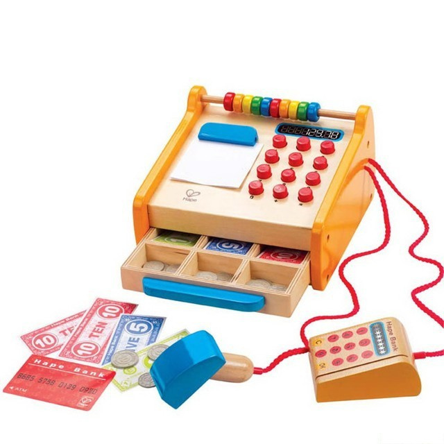 Prodejna - Dětská pokladna dřevěná (Hape)