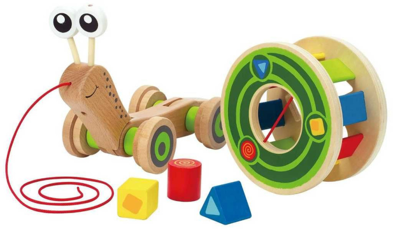 Hape Tahačka šnek s vkládacími geometrickými tvary