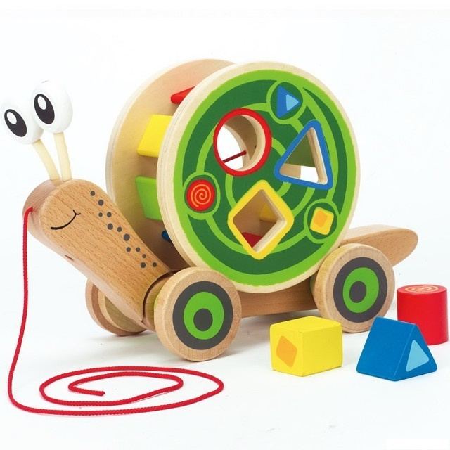 Hape Tahačka šnek s vkládacími geometrickými tvary