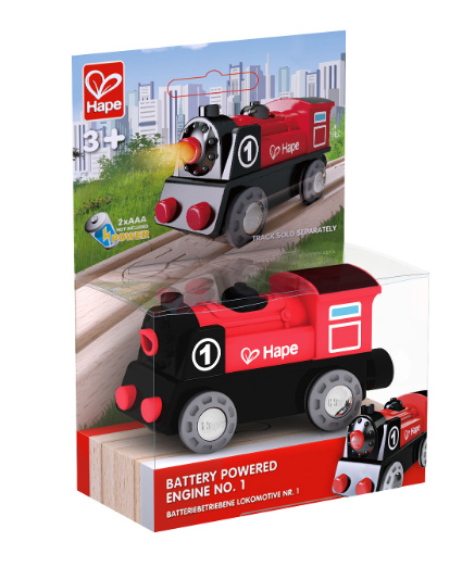 Vláčkodráha mašinka - Elektrická s pohonem, Červená (Hape)