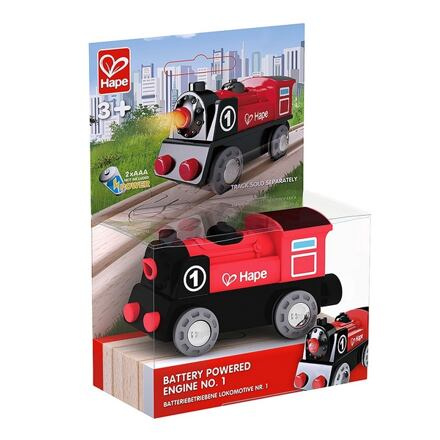Vláčkodráha mašinka - Elektrická s pohonem, Červená (Hape)