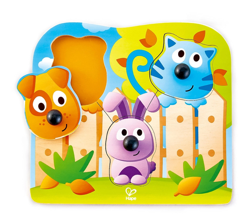 Hape Puzzle s úchytkami - Domácí zvířátka