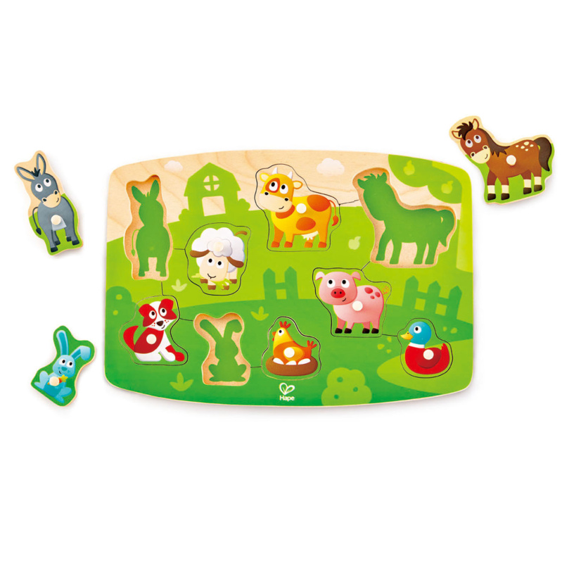 Hape Puzzle na desce - Farmáři
