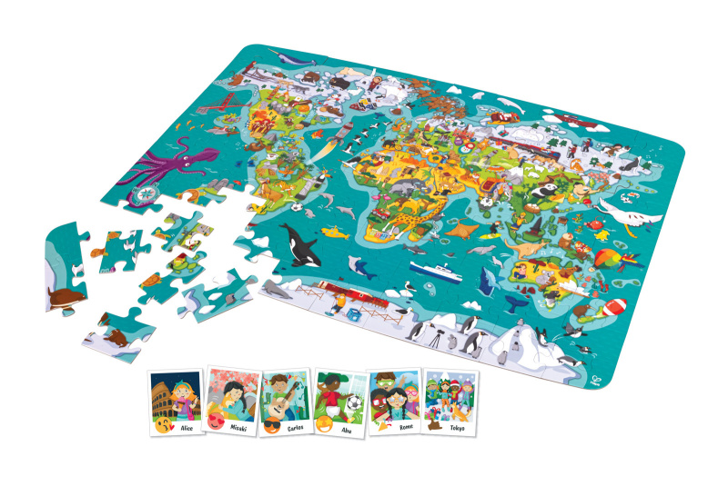 Hape Dětské puzzle - Mapa světa 2 v 1