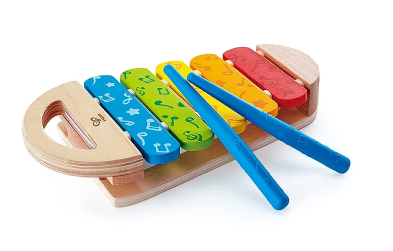 Hudba - Xylofon, Duhový dřevěný (Hape)