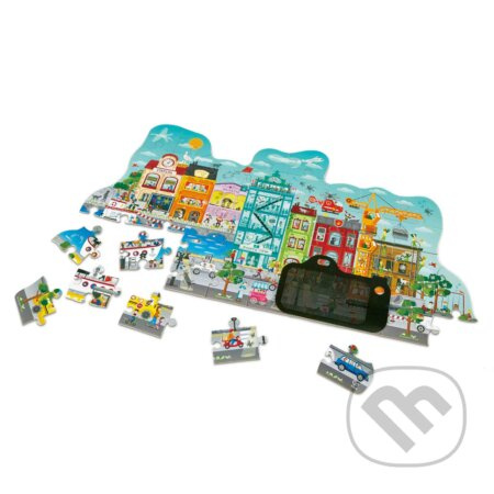 Hape Puzzle - Animované městečko v pohybu, 49 dílků