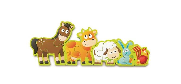 Hape Puzzle - Zvířátka a číslice, 10 dílků