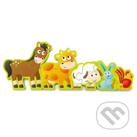 Hape Puzzle - Zvířátka a číslice, 10 dílků