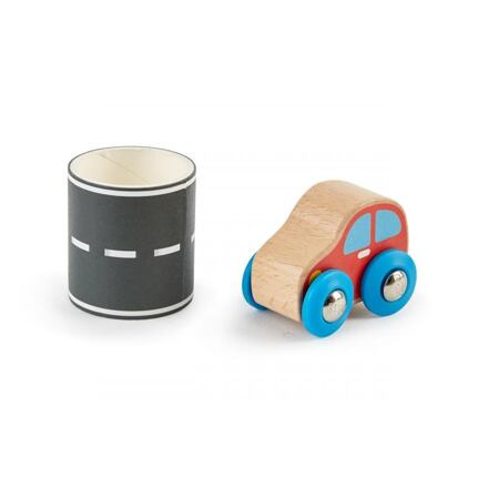 Vláčkodráha doplněk - Rozlož a jeď, Auto s páskou (Hape)
