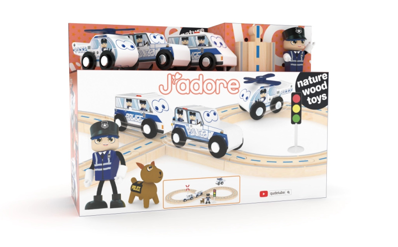 J'adore Hrací set s kolejemi policie 25 ks