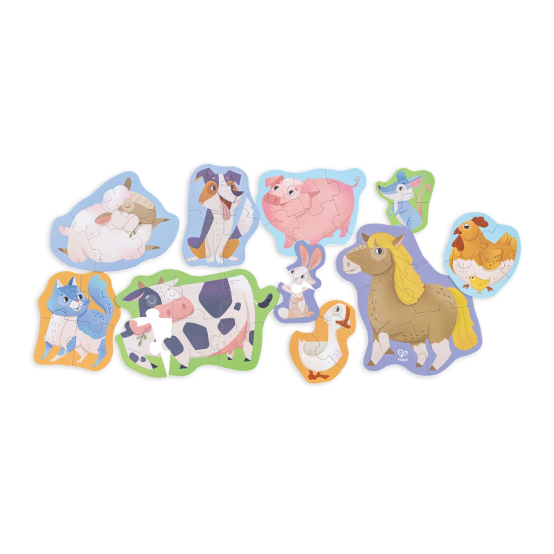 Puzzle pro nejmenší - Přátelé farmy, 40ks (Hape)