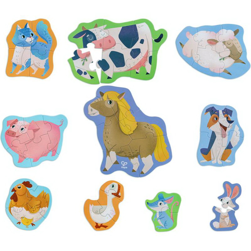 Puzzle pro nejmenší - Přátelé farmy, 40ks (Hape)