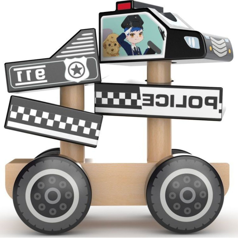 J'ADORE Policejní auto dřevěná skládačka