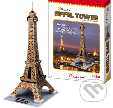 CubicFun 3D puzzle Eiffelova věž zlatá