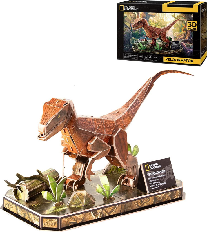 CUBICFUN 3D puzzle National Geographic: Velociraptor 63 ks