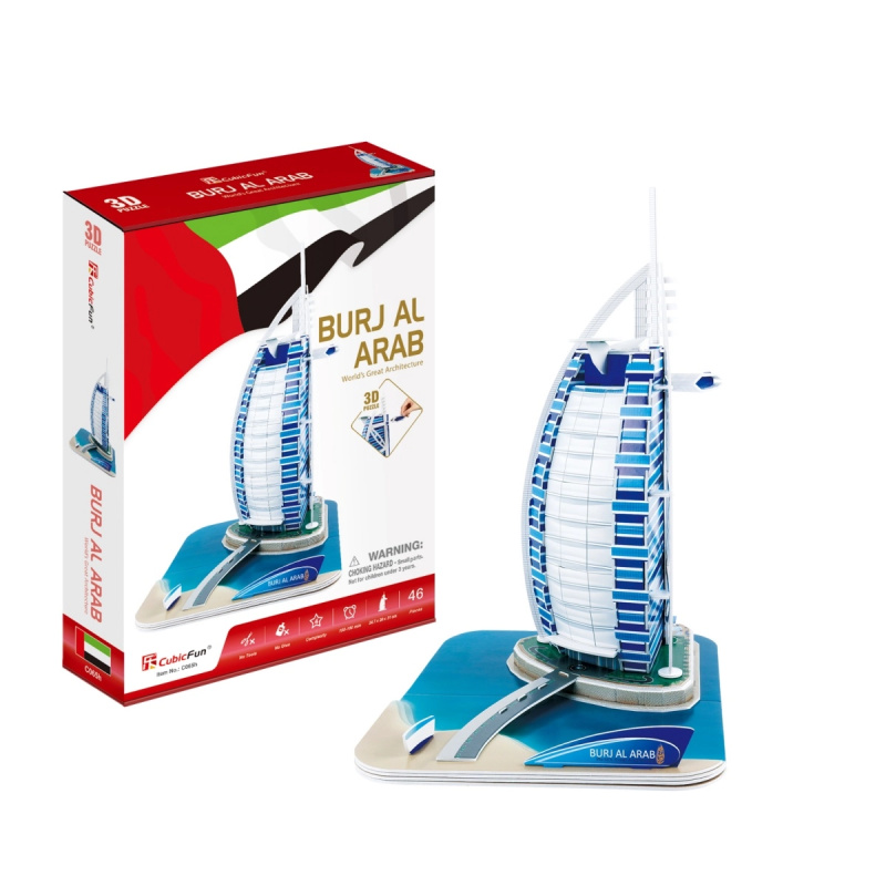CubicFun - Puzzle 3D Burj Al Arab - 44 dílků