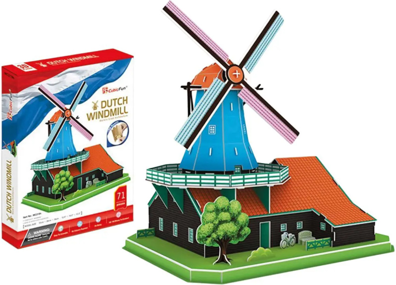 Holandský mlyn L - puzzle z kategorie 3D puzzle
