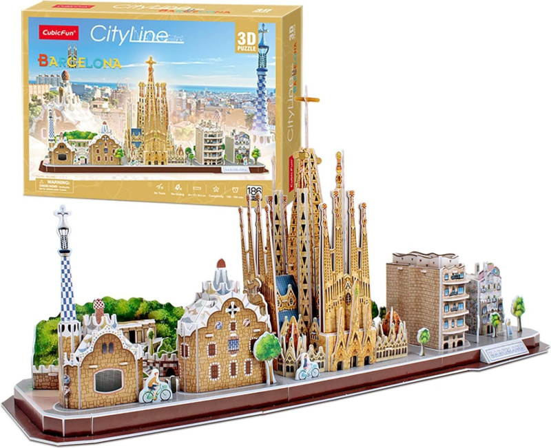 CubicFun 3D puzzle CityLine panorama: Barcelona 186 ks