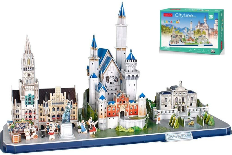 CubicFun 3D puzzle CityLine panorama: Bavorsko 178 ks