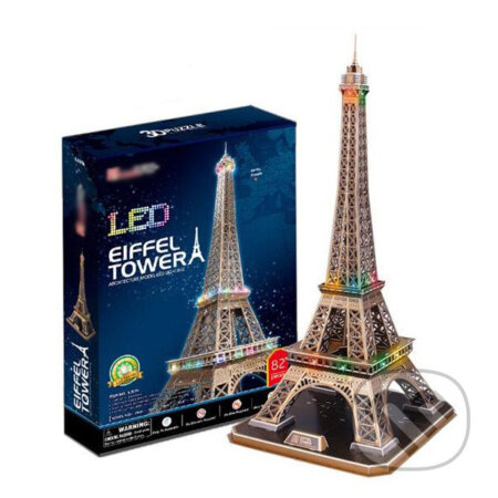 CubicFun 3D puzzle svítící Eiffelova věž 82 ks