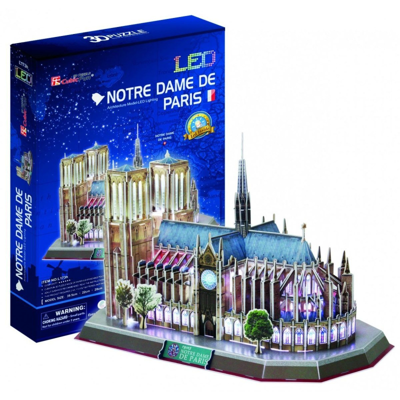 CubicFun 3D puzzle svítící Notre Dame 149 ks