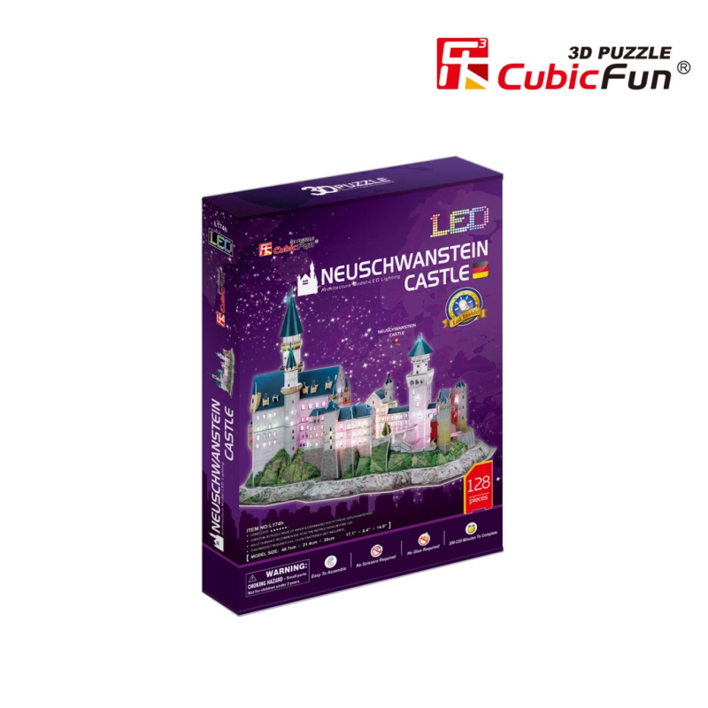 CubicFun 3D puzzle svítící Zámek Neuschwanstein 128 ks