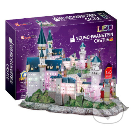 CubicFun 3D puzzle svítící Zámek Neuschwanstein 128 ks