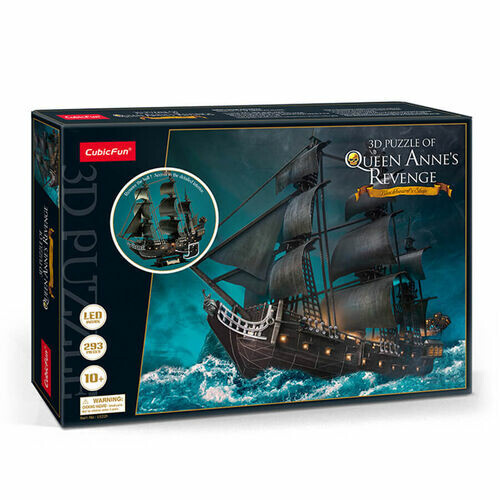 CubicFun 3D puzzle Plachetnice Queen Anne's Revenge Svítící 293 ks