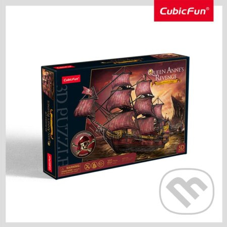 CubicFun 3D puzzle Plachetnice Queen Anne's Revenge Svítící 293 ks