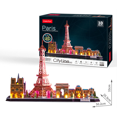 CubicFun 3D puzzle LED Paříž 115 ks