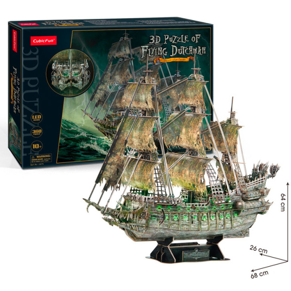 Svítící 3D puzzle Plachetnice Bludný Holanďan od CubicFun