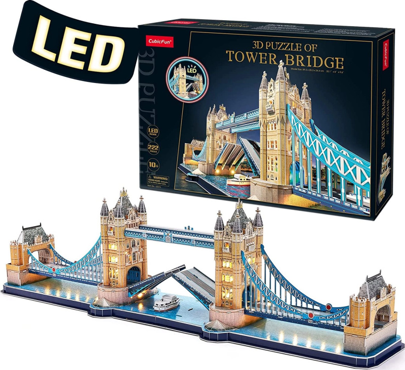 CUBICFUN 3D puzzle svítící Tower Bridge 222 ks