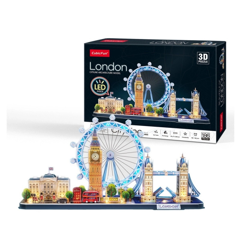 CubicFun 3D puzzle svítící Londýn 186 ks