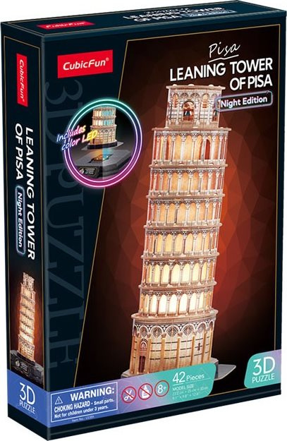 3D LED puzzle Šikmá věž v Pise (noční verze)